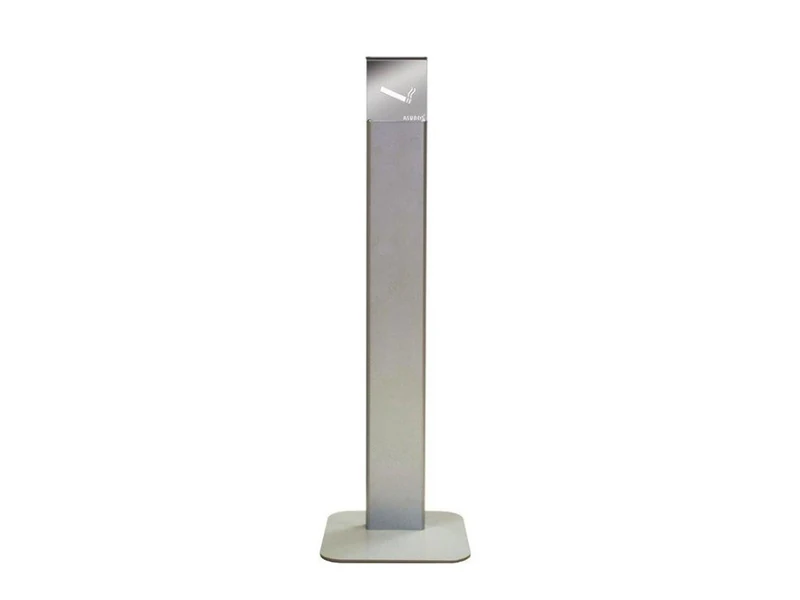 Alubox Outdoor Ashtray Self-Standing 30 x 30 x 98 cm in Stainless Steel and Aluminium – Made in Italy – Ideal for Commercial Exercises (Silver)