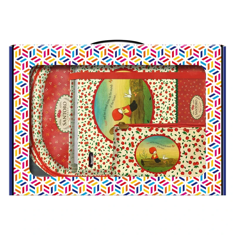 Pack backpack, Replacement ring binder and Triple Pencil-case - Santoro - Poppi Loves - Apple