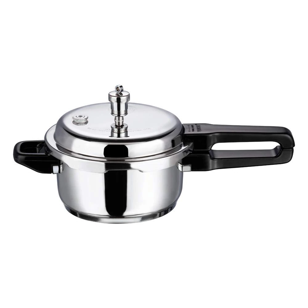 Vinod Pressure Cooker Stainless Steel – Outer Lid - 2 Liter – Induction Base Cooker – Indian Pressure Cooker – Sandwich Bottom – Best Used For Indian Cooking, Soups, and Rice Recipes, Quinoa