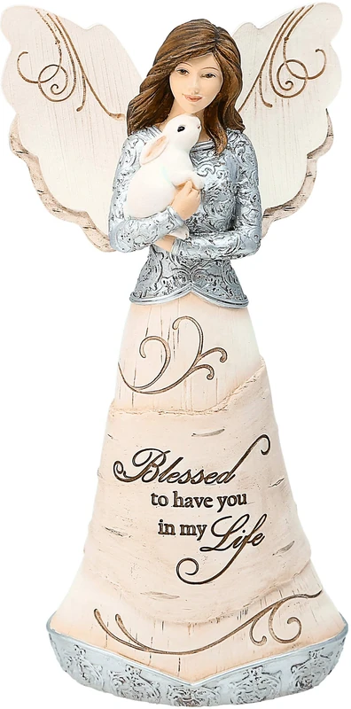 Pavilion Gift Company - Blessed - 7.5" Angel Holding a Bunny
