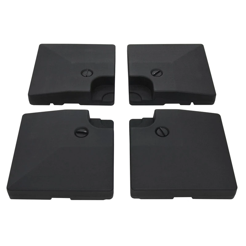 Azuma Set Of 4 Parasol Base Weights Square Black Heavy Duty For Sand Water Fill
