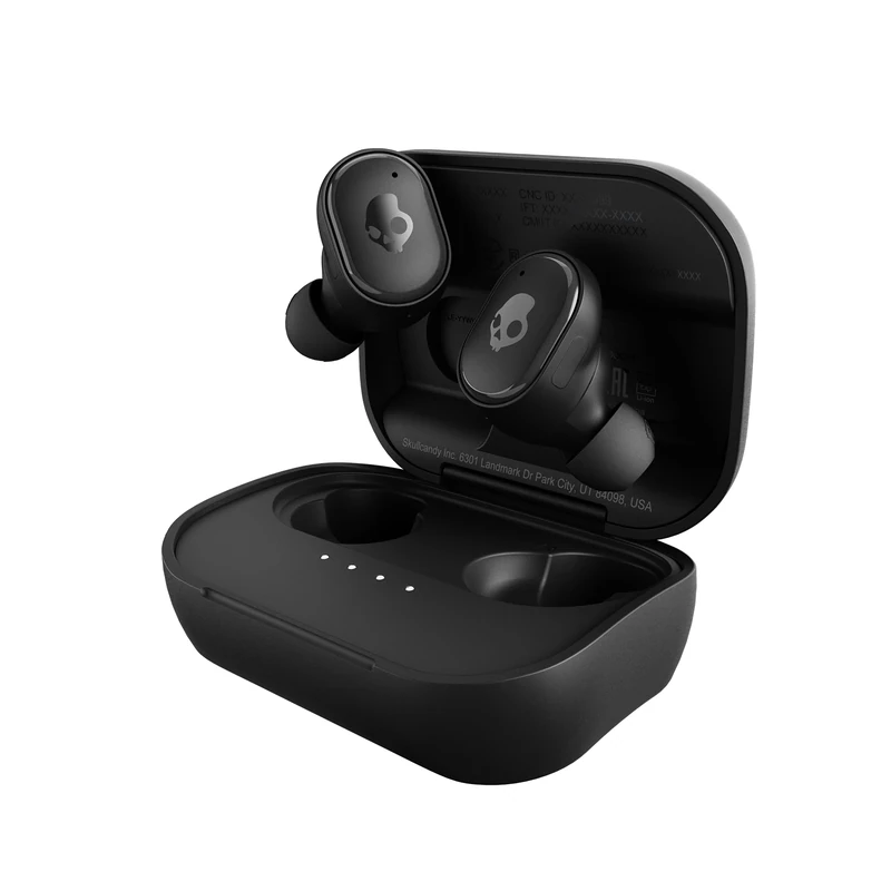 Skullcandy Grind Wireless Earbuds, Bluetooth Headphones, Up to 40 Hours Battery, Noise Isolating Fit, Microphone for iPhone Android, Customizable via Skull-iQ App - True Black