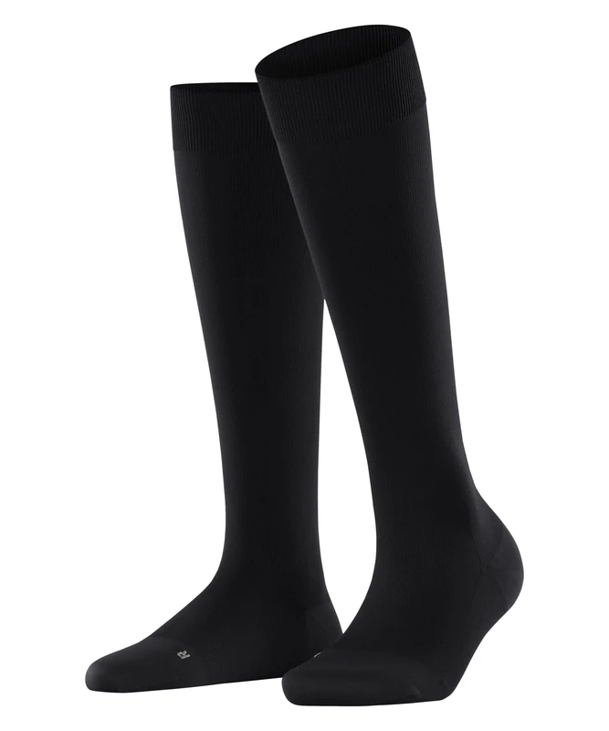 FALKE Women's Energizer W Kh Soft Yarn With Compression 1 Pair Knee-High Socks, Black 3009, 5.5-6.5