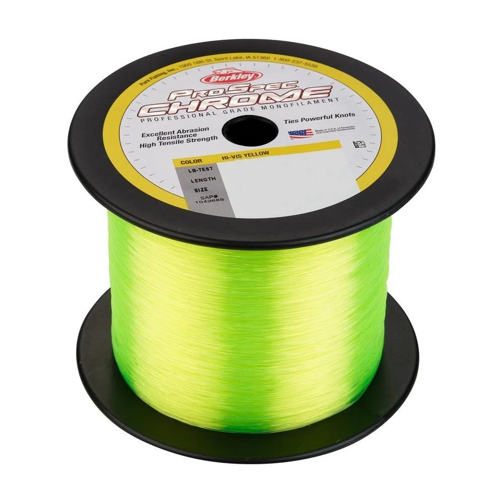 Berkley ProSpec® Chrome, Hi-Vis Yellow (Pro Spec Chrome), 50lb | 22.6kg Monofilament Fishing Line, Suitable for Saltwater Environments