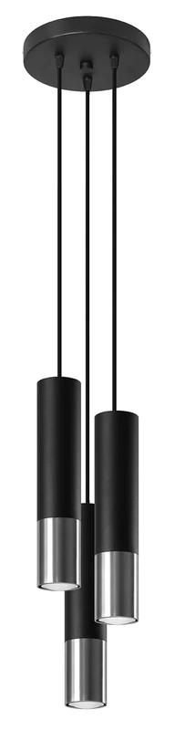 Sollux Pendant Light - Dining Table Pendant Light - Pendant Lights & Pendant Lights - Bulb Not Included - Dining Table Pendant Light Loopez 3P Black, Chrome - G9 Socket