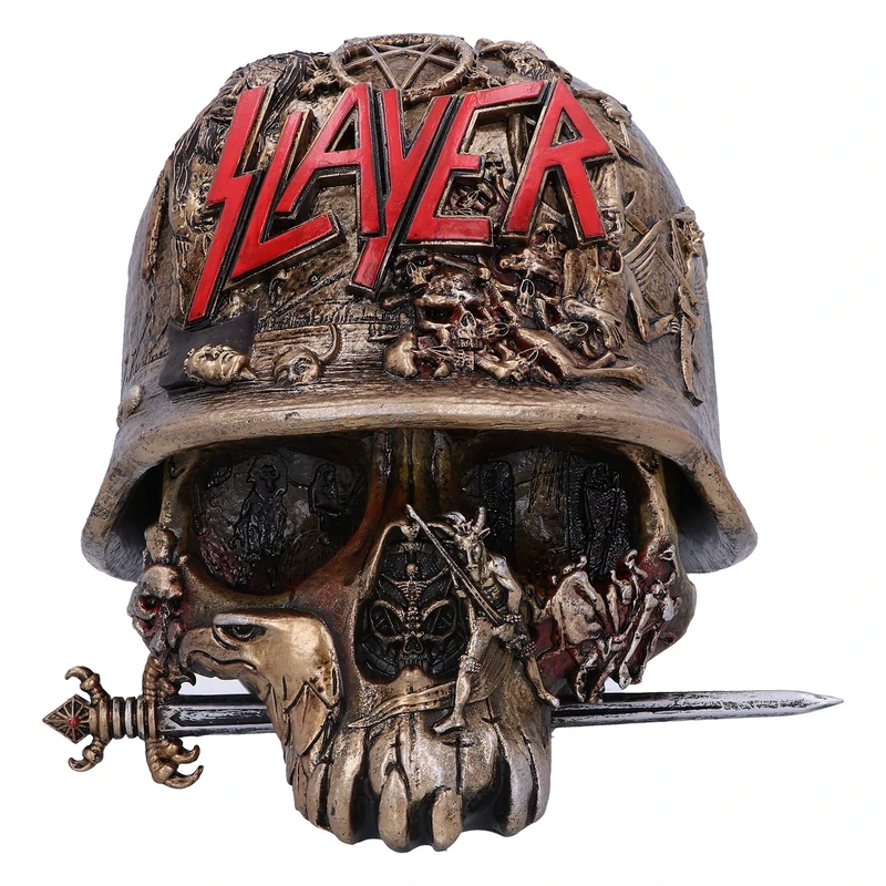 Nemesis Now Slayer Helmet Skull Trinket Box 17.5cm, Resin, Bronze, Officially Licensed Slayer Merchandise, Skull Trinket Box, Spacious Yet Stylish, Cast in the Finest Resin, Expertly Hand-Painted