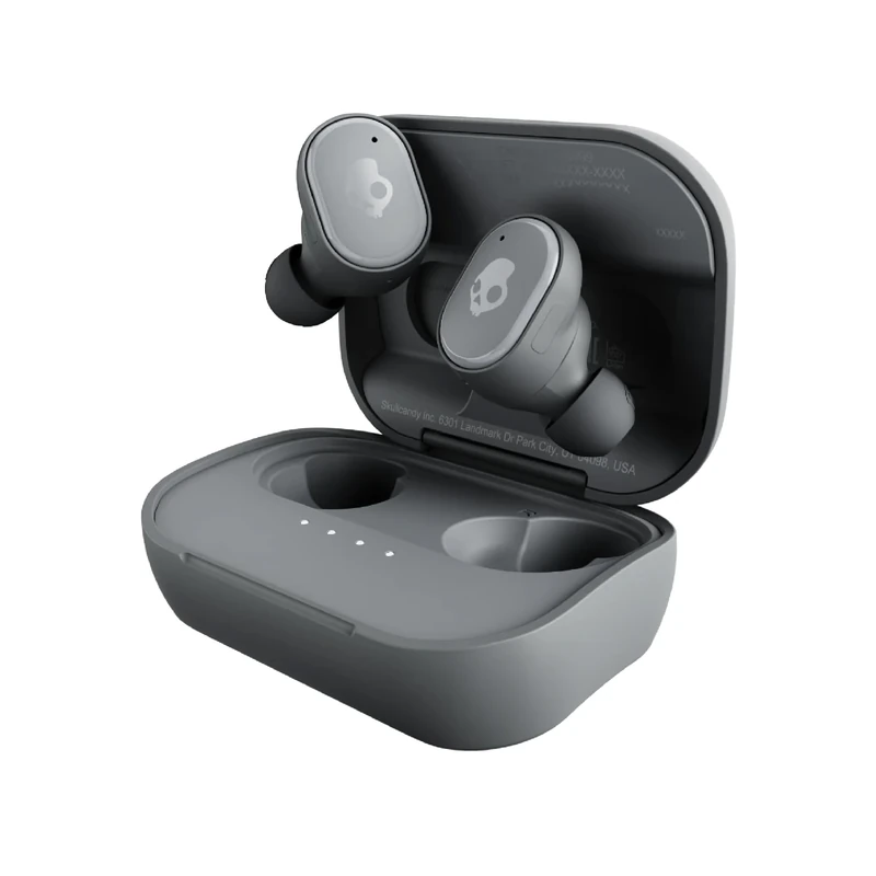 Skullcandy Grind Wireless Earbuds, Bluetooth Headphones, Up to 40 Hours Battery, Noise Isolating Fit, Microphone for iPhone Android, Customizable via Skull-iQ App - Chill Grey