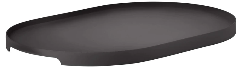 Zone Denmark - Oval tray - in powder-coated steel - 35 x 23 x 1.8 cm - Elegant multifunctional accessory for serving, decorating and organizing - ideal for kitchen, bathroom or living room - black