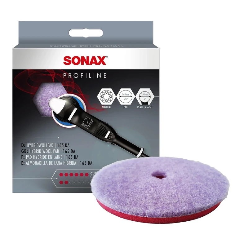 SONAX Hybrid Wool Pad 165 mm (1 piece) Effective Sanding Pad for Eccentric Polishing Machines | Item No. 04941000