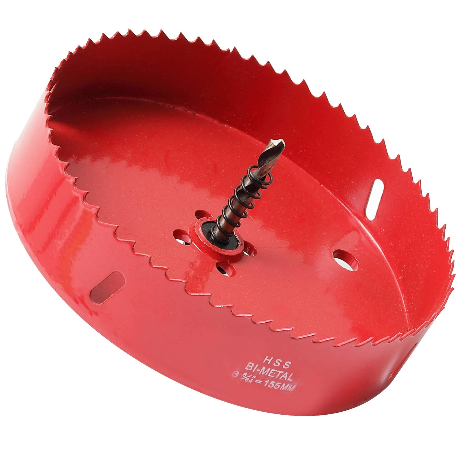 Hole Saw 155 mm, 30 mm Bi-Metal Cutting Depth HSS M 42 Hole Cutter for Cutting Wood, Plastic, Drywall, Plasterboard and Soft Metal Sheet