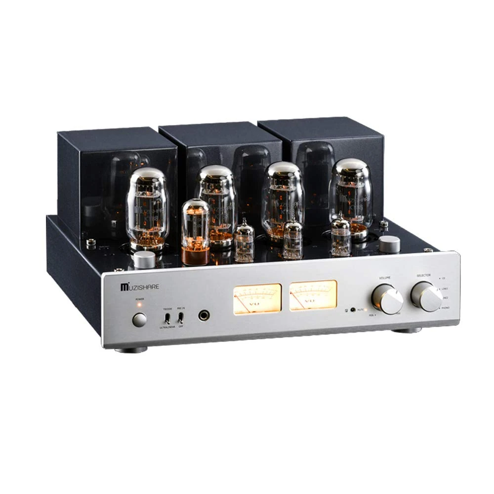 MUZISHARE X7 Push-Pull Tube Integrated Amplifier, MM Phono, XLR Input, Output Power 25Wx2 or 45Wx2, with Remote Control, Upgraded, AC115 or AC230 Switchable
