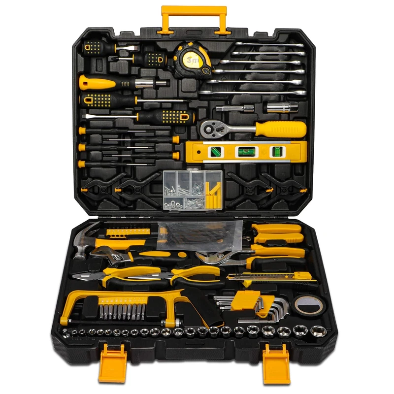 298 Pcs Home Tool Kit Set, Mechanic Tool Set for Car Motorbike Repair Daily Maintenance,Household DlY tool Box with Tools Included,Hammer Pliers Screwdrivers Basic Hand Tool Sets