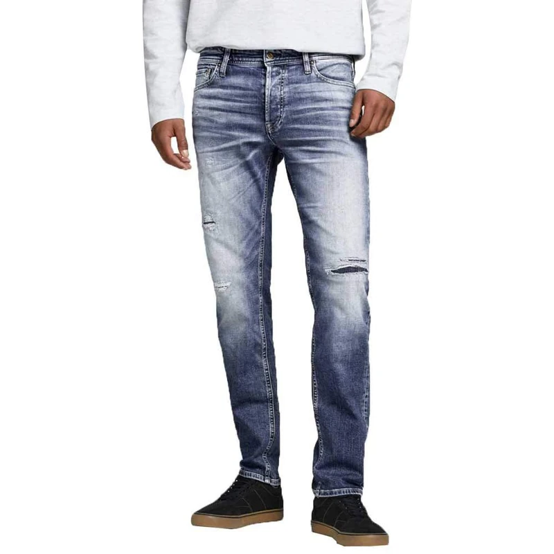 JACK & JONES JJIMIKE Jjoriginal JOS 697 I.K Male Tapered Fit Jeans, Blue Denim, 27W x 32L