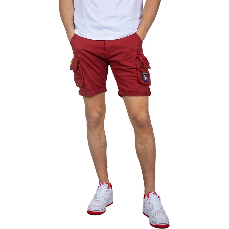 Alpha Industries Men's Crew Short Patch Cargo, RBF Red, 33