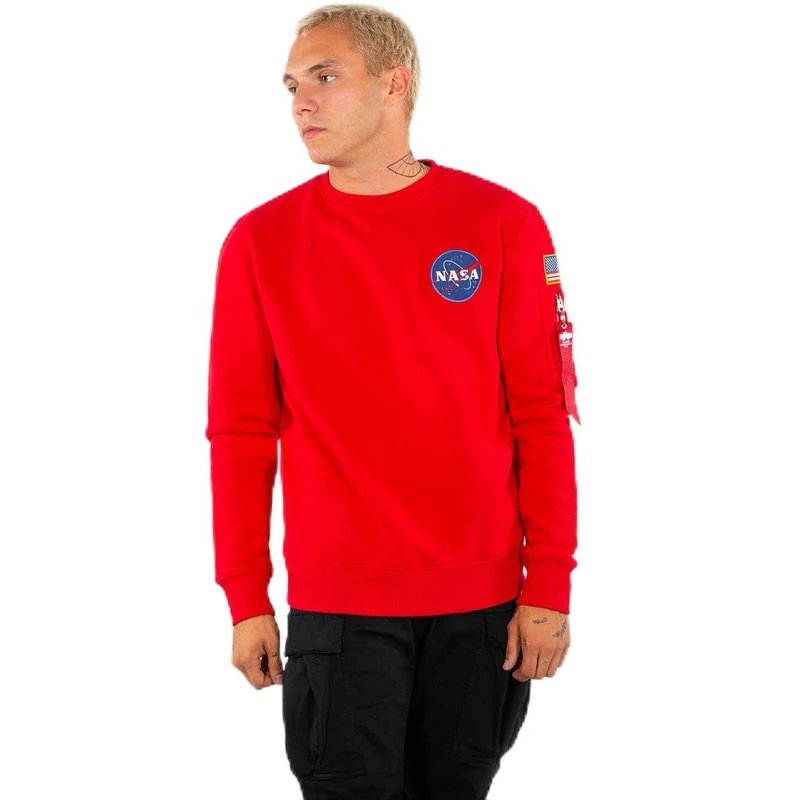 ALPHA INDUSTRIES Space Shuttle Sweater 328-speed Size 5 XL, Speed red, 5XL