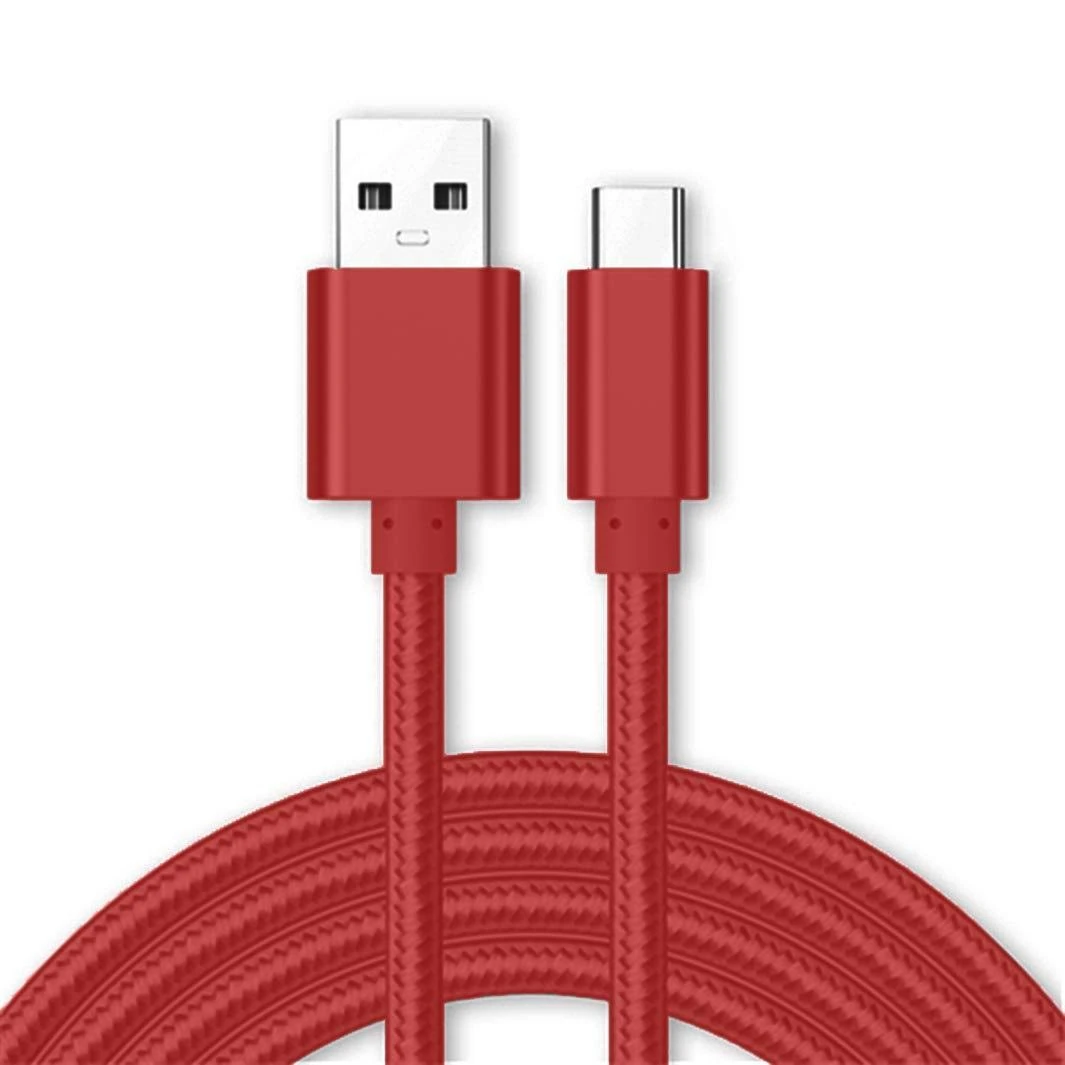NWNK13 USB C Cable Type C Fast Charging Cable for Samsung Galaxy A12 / A32 / A42 / A52 / A72 Nylon Braided Android Phone Charger Lead Wire Sync Cord (3m, Red)