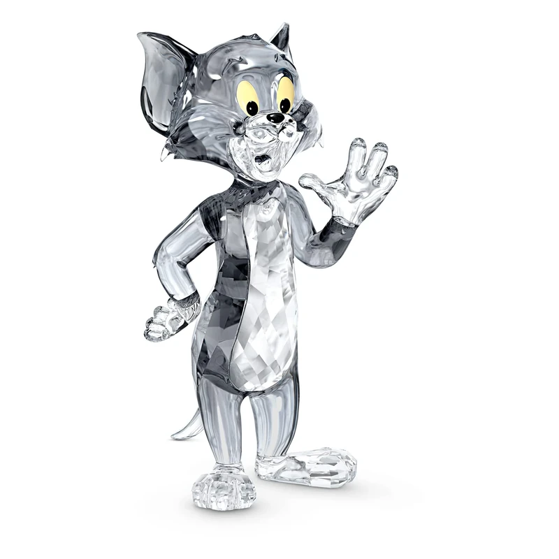Swarovski Tom Figurine, Grey, Black and Yellow Crystals, from the Tom and Jerry Collection