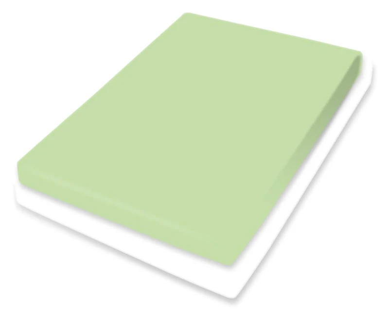 Bassetti Topper 9302399 Fitted Sheet Plain Lime W0/323 Cotton and Elastane 140 x 200 cm 160 x 220 cm - Image 1