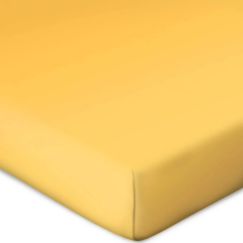 Bassetti Topper Sun 066 9302344 Fitted Sheet 90 x 190 cm / 100 x 220 cm Cotton and Elastane in Sun Colour