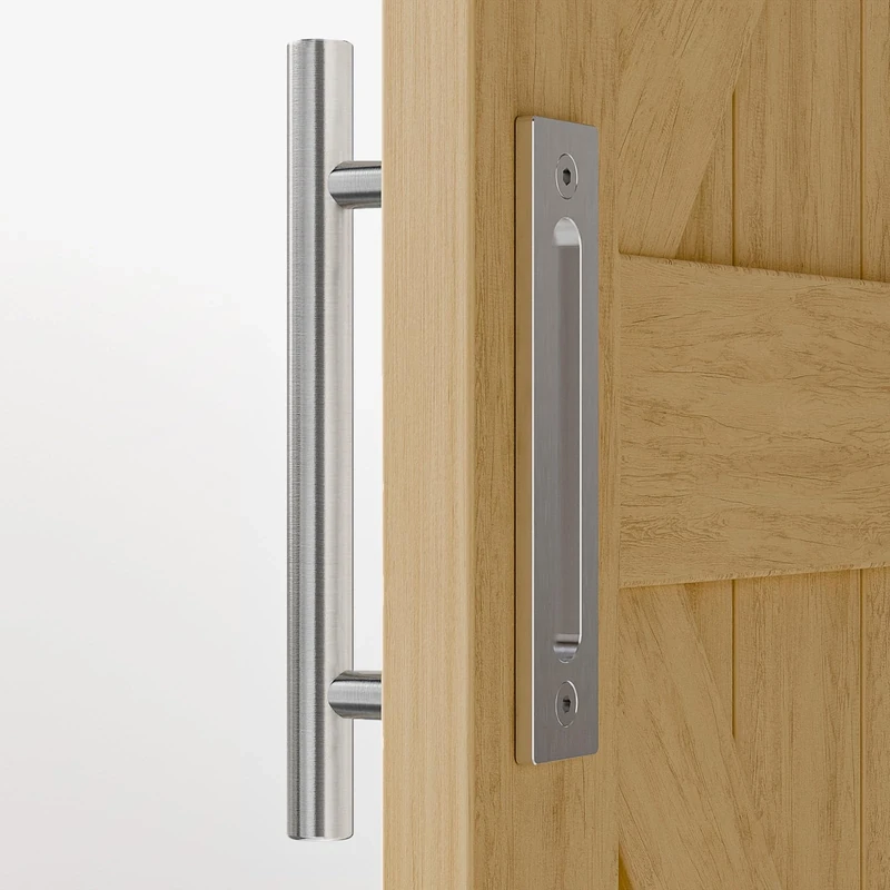 TSMST 30CM Sliding Door Handle Double Sided Barn Door Handle Embedded Invisible Stainless Steel