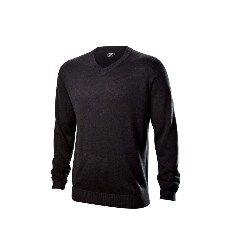 Wilson Staff Men's Golf-Pullover, V-Neck, WILSON STAFF V NECK SWEATER, Wool/Acryl, Black, Size L, WGA700724LG
