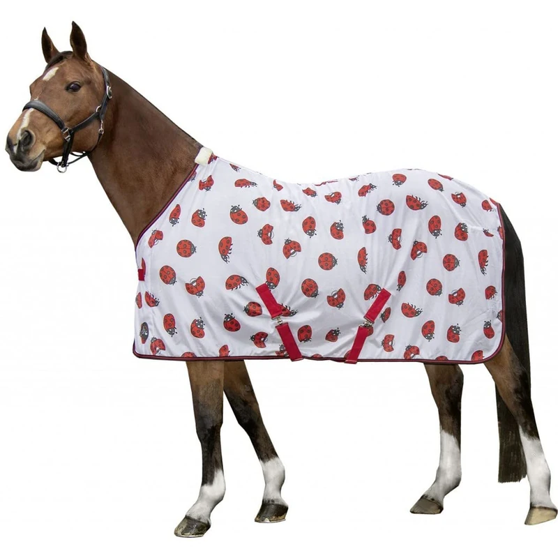 HKM Ladybug Fly Blanket White/Red 125 cm