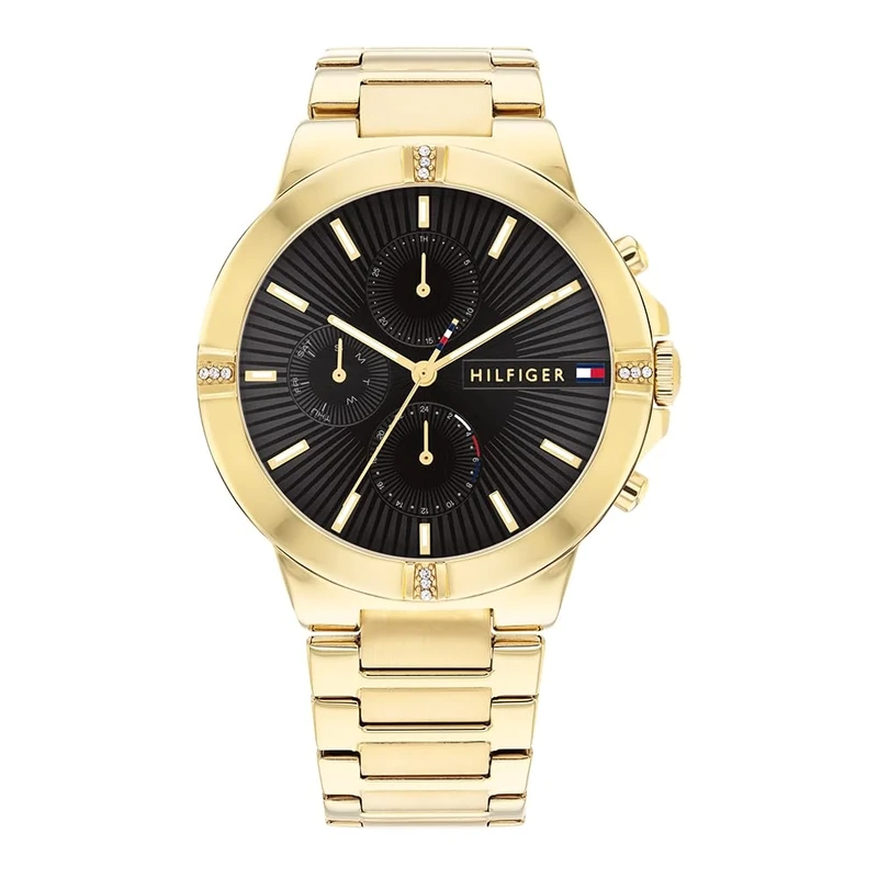 Tommy Hilfiger Analogue Multifunction Quartz Watch for Women with Gold Colored Stainless Steel Bracelet - 1782380