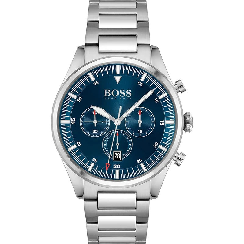 BOSS Chronograph Quartz Watch for Men Pioneer Collection with Silver Stainless Steel Bracelet - 1513867