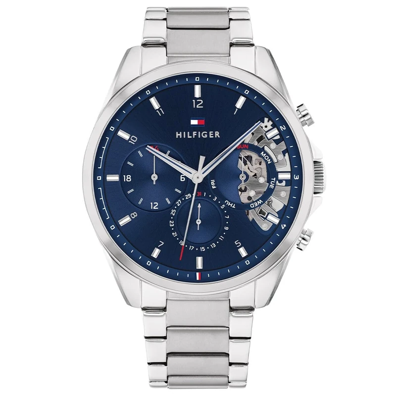 Tommy Hilfiger Analogue Multifunction Quartz Watch for Men with Silver Stainless Steel Bracelet - 1710448