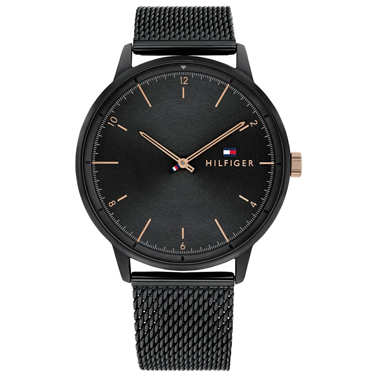 Tommy Hilfiger Analogue Quartz Watch for Men with Black Stainless Steel Mesh Bracelet - 1791845