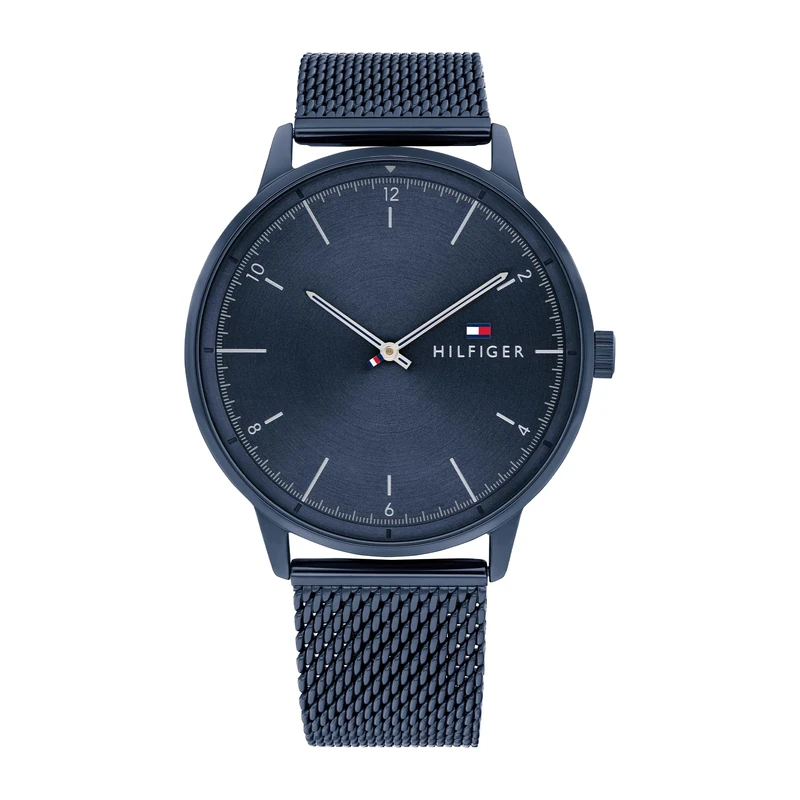 Tommy Hilfiger Analogue Quartz Watch for Men with Blue Stainless Steel Mesh Bracelet - 1791841