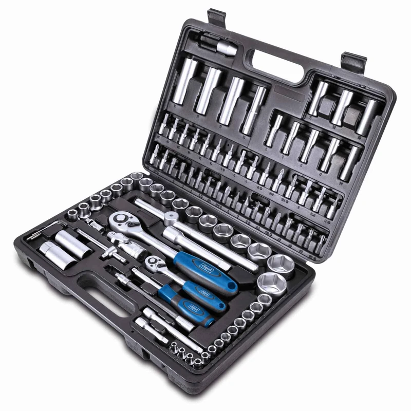 Scheppach TB94 Socket Wrench Set | Tool Kit with Case | 95 Pieces | Chrome-Vanadium & Tool Steel | 2 Reversible Ratchets | Durable & Compact Tool Kit - Image 1