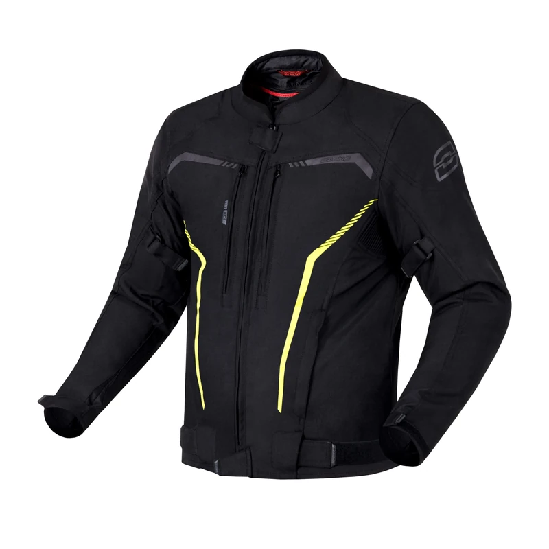 OZONE MOTO Men's Delta Iv Motorcycle Jacket, Black/Fluorescent Yellow, XL