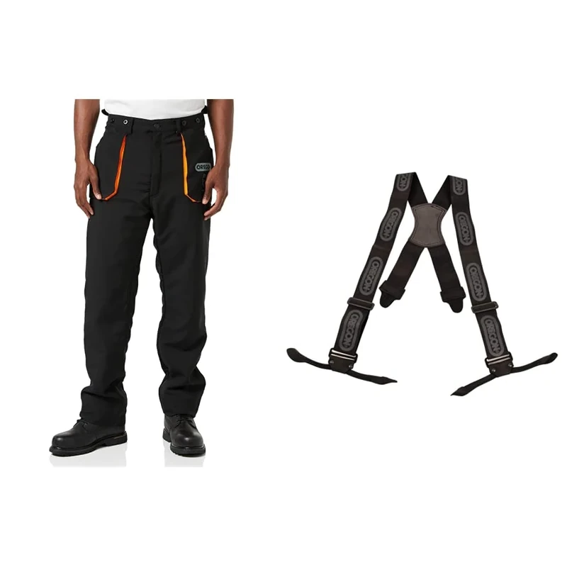 Oregon Yukon Chainsaw Protective Trousers, Protection Type A Class 1, Size M & 537804 Braces for Chainsaw Protective Trousers