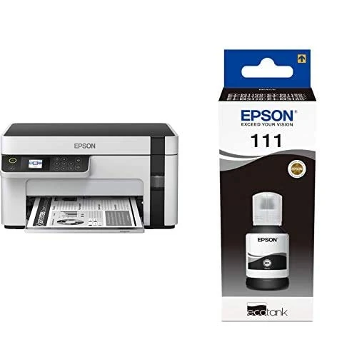 Epson EcoTank ET-M2120 A4 Print/Scan/Copy Wi-Fi Printer with Reﬁllable Ink Tank and Additional Ink Bottle Multipack