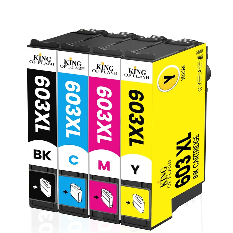 KING OF FLASH 603XL Ink Cartridges Multipack - 603XL Ink Replacement for Epson Expression Home XP-3100 XP-4100 XP-2100 XP-2105 XP-3105 XP-4150 (1 Set)
