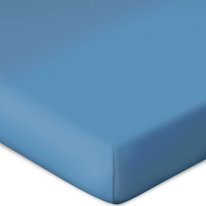 Bassetti Topper Oltremare 831 9302360 Fitted Sheet Plain Cotton and Elastane in Oltremare Colour 90 cm x 190 cm / 100 cm x 220 cm