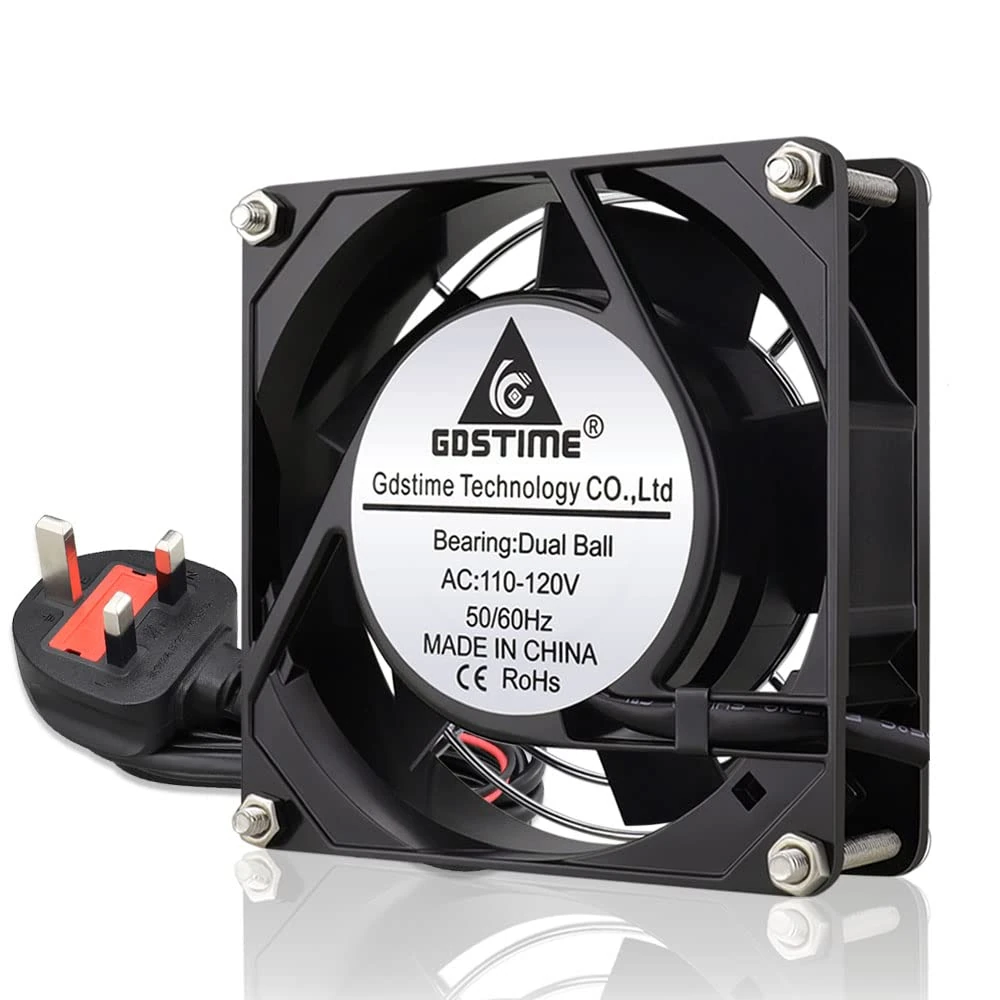 GDSTIME 240V Fan 92mm x 25mm Axial Cooling Fan AC 220V 2500 RPM 25 CFM Brushless Industrial Dual Ball Bearing for PC CPU and Case DIY ventilation Cooling