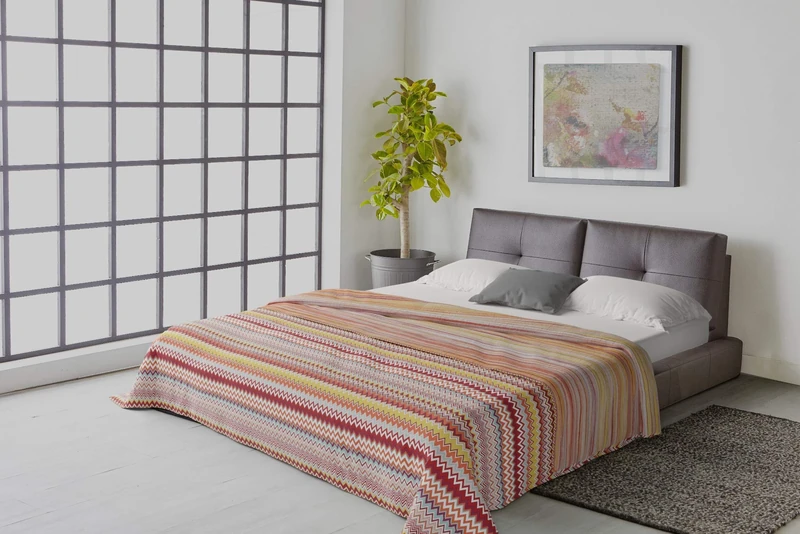 Italian Bed Linen “ Athena” Summer Quilt, Rabat Arancio, Double