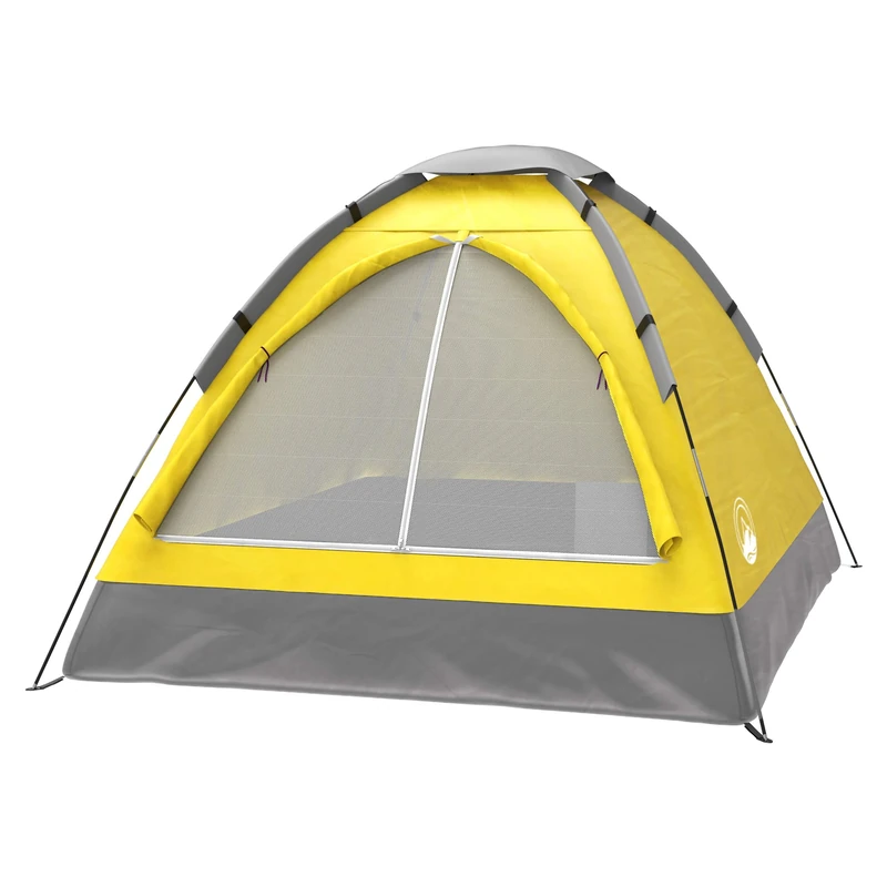 2 Person Camping Tent with Rain Fly and Carrying Bag - Lightweight Outdoor Tent for Backpacking, Hiking, or Beach Use by Wakeman Outdoors (Yellow)