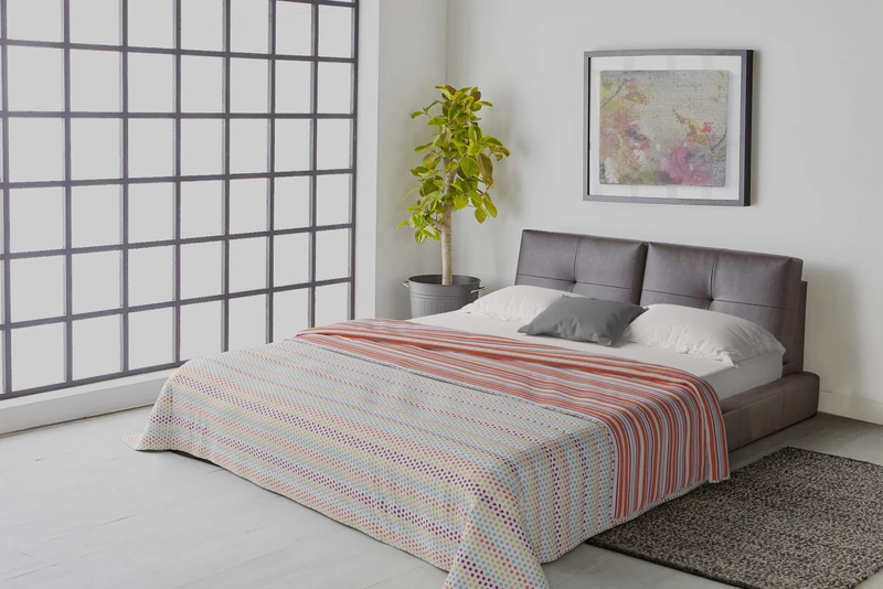 Italian Bed Linen “ Athena” Summer Quilt, Malindi Rosso, Double