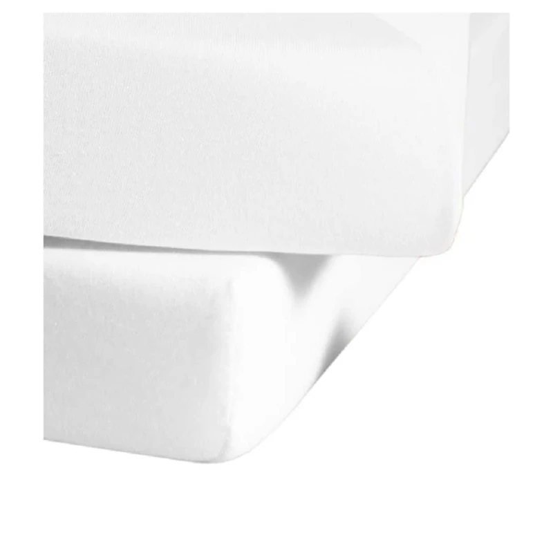 Bassetti Topper 9285307 Fitted Sheet Plain Wool White Cotton and Elastane 90 cm x 190 cm / 100 cm x 220 cm