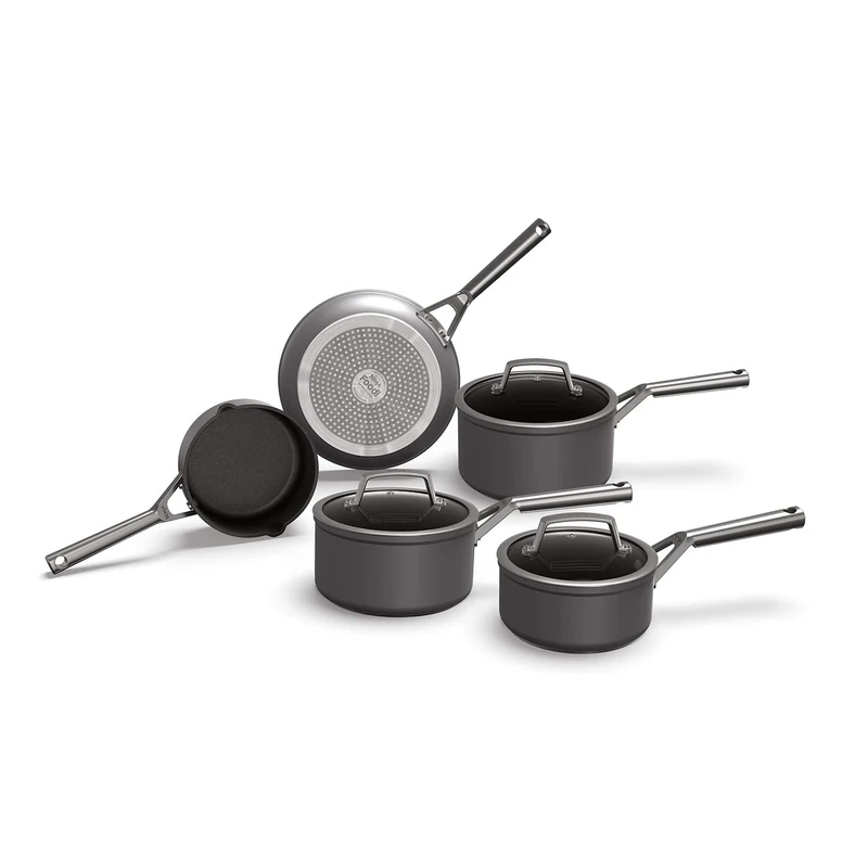 Ninja Foodi ZEROSTICK 5-Piece Pot and Pan Set, Hard Anodized Aluminium, Non-Stick, Induction Compatible, Dishwasher Safe