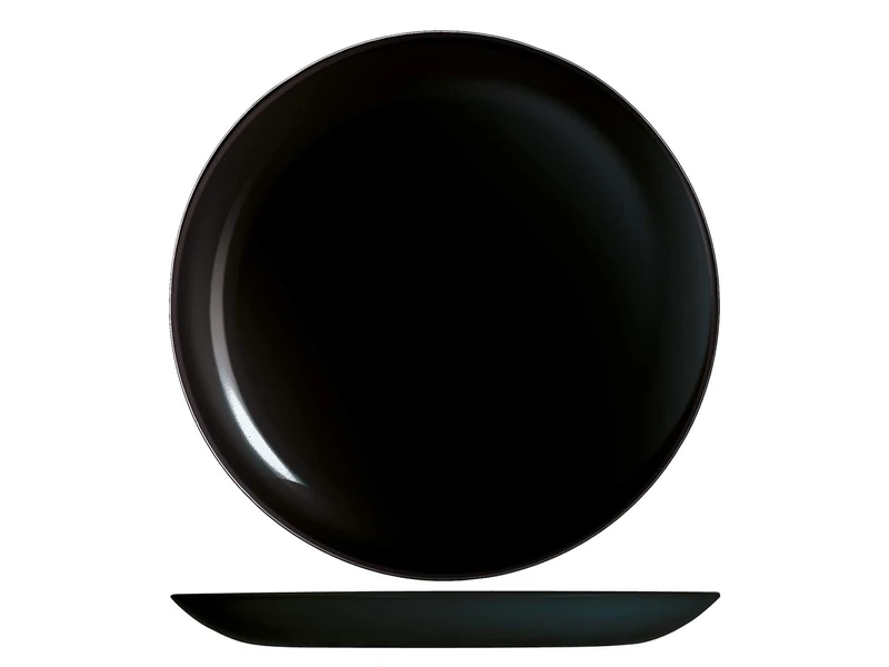 H&h Premiere Set of 6 Piatti Piani, vetro, Nero, 27 cm