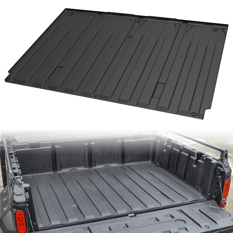 SAUTVS TPE Cargo Bed Mat Liner for Can Am Defender, Rubber Rear Cargo Bed Mat All Weather Protector Slush Liner for Can-Am Defender HD5 / HD8 / HD10 / MAX 2016-2023 Accessories