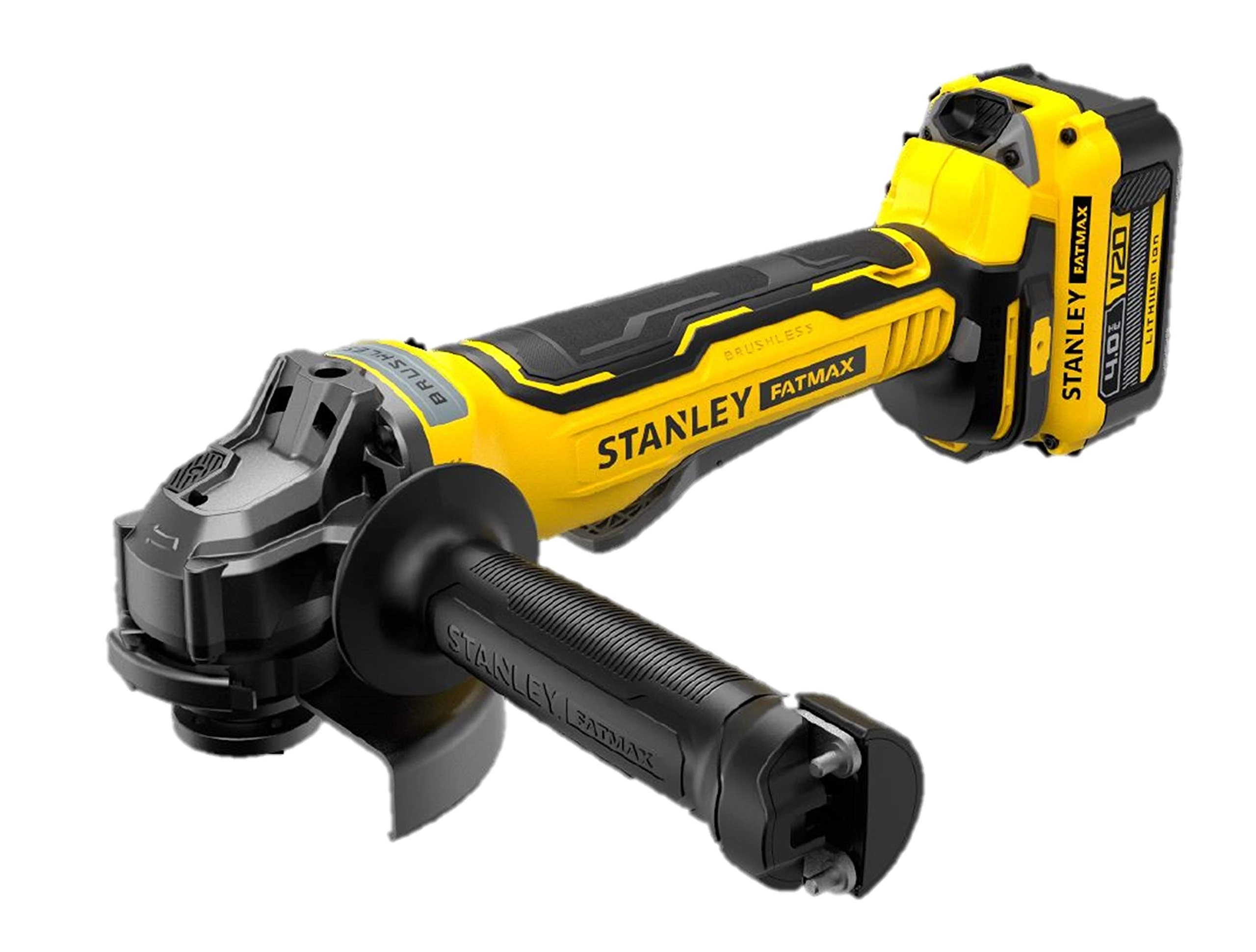 STANLEY FATMAX SFMCG700M2K-QW Brushless Angle Grinder V20 Battery 18 V - 4.0 Ah