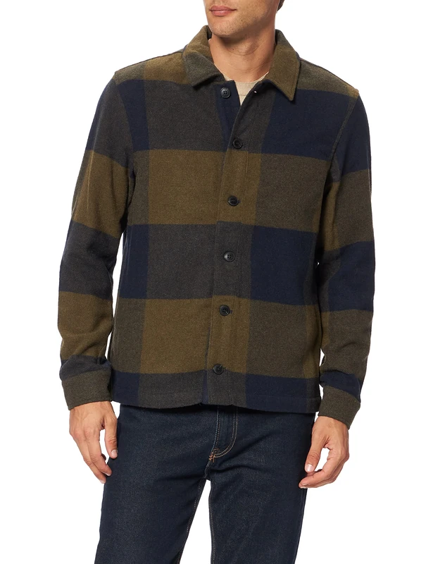 CASUAL FRIDAY Men's Jonick Checked Jacket, 193923/Navy Blazer, S