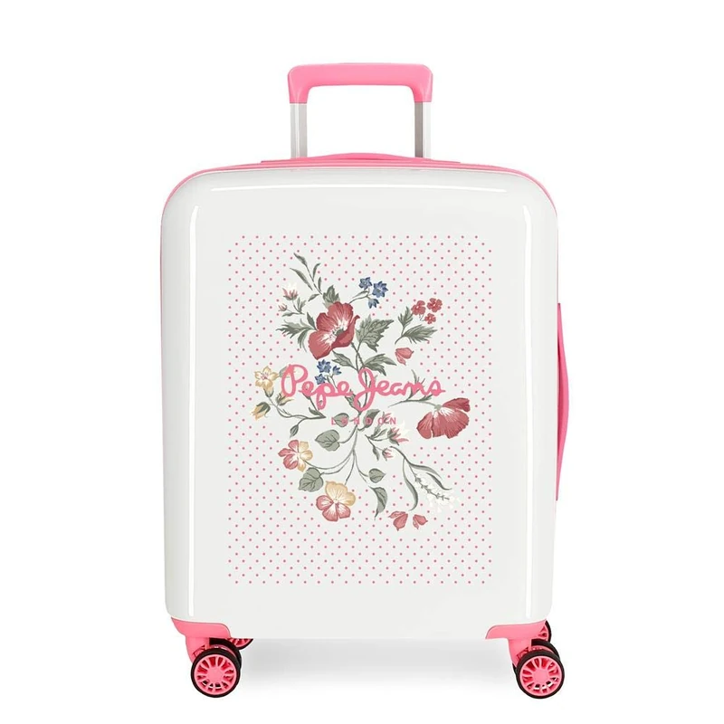 Pepe Jeans Estela White Cabin Suitcase 40 x 55 x 20 cm Rigid ABS Integrated TSA Closure 38.4 L 2 kg 4 Wheels Double Hand Luggage