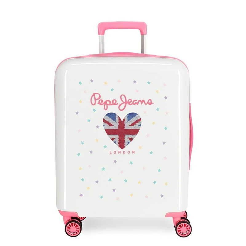 Pepe Jeans Estela White Cabin Suitcase 40 x 55 x 20 cm Rigid ABS Integrated TSA Closure 38.4 L 2 kg 4 Wheels Double Hand Luggage