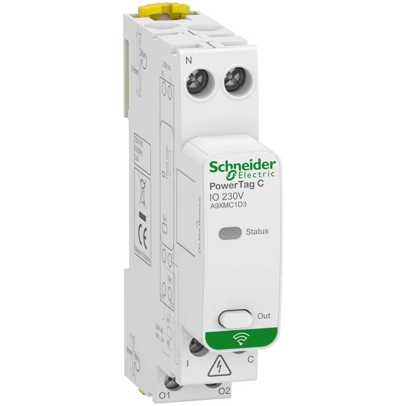 Schneider Electric - PowerTag C - Modular Radio-Frequency Contacts Sensor - 1 Input 1 Output - A9XMC1D3 - Image 1